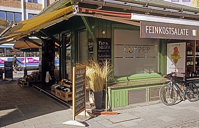 Viktualienmarkt: Markthäuschen für Feinkost - München