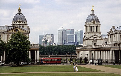 Von links: King William Court, One Canada Square, Citygroup Centre, HSBC Tower, Queen Mary Court - London