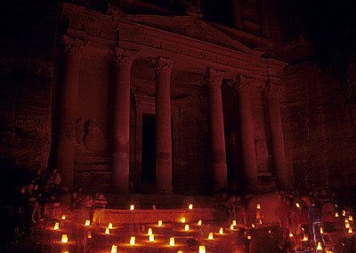 Petra bei Nacht: Khazne Firaun (Schatzhaus des Pharao) - Petra