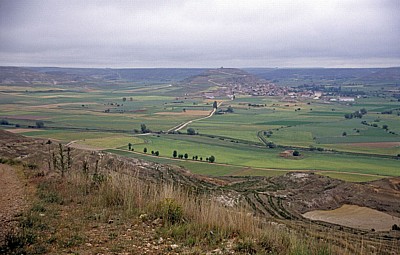 Jakobsweg (Camino Francés): Blick auf die Meseta und Castrojeriz - Alto de Mostelares