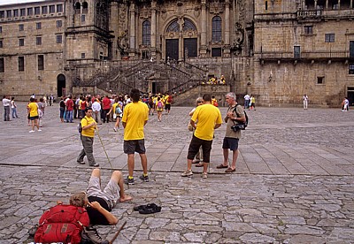 Jakobsweg (Camino Francés): Plaza del Obradoiro - Pilger - Santiago de Compostela