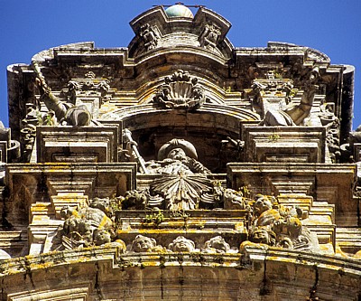 Catedral de Santiago de Compostela (Kathedrale): Apostel Jakobus (Westfassade, Detail) - Santiago de Compostela