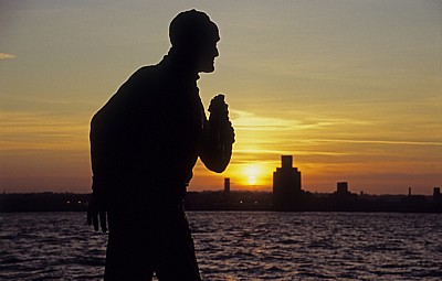 Pier Head: Captain Johnny Walker (Frederic John Walker) Statue - Liverpool
