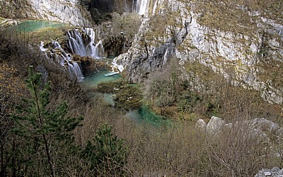 Donja jezera (Untere Seen): Sastavci (Zusammenfluß) - V. l. Novakovica brod, Fluß Korana - Nationalpark Plitvicer Seen