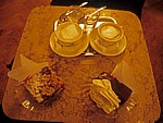 Wiener Melange, Zwetschgenkuchen und Sacher-Torte mit Schlagobers - Wien