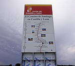 Jakobsweg (Camino Francés): Hinweisschild “Junta de Castilla y León“ - La Rioja
