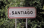 Jakobsweg (Camino Francés): Ortseingangsschild - Santiago de Compostela