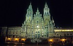 Catedral de Santiago de Compostela (Kathedrale): Westfassade bei Nacht - Santiago de Compostela