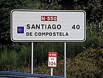 Jakobsweg (Caminho Português): N-550 - Verkehrsschild - Río Agra