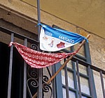 Jakobsweg (Caminho Português): Pilgerstab mit Pilger-Fähnchen - Padrón