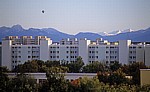 Ostpark: Blick über Neuperlach auf die Bayerischen Alpen - München