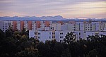 Ostpark: Blick über Neuperlach auf die Bayerischen Alpen - München