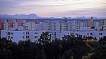 Ostpark: Blick über Neuperlach auf die Bayerischen Alpen - München
