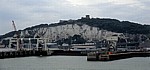 Fähre Dover - Dünkirchen: Blick von der Fähre auf den Port of Dover (Hafen, Eastern Docks) - Dover