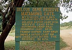 Matambwe Gate: Hinweisschild - Selous Wildreservat