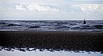 Kunstinstallation: Another Place (Antony Gormley) bei Flut - Crosby